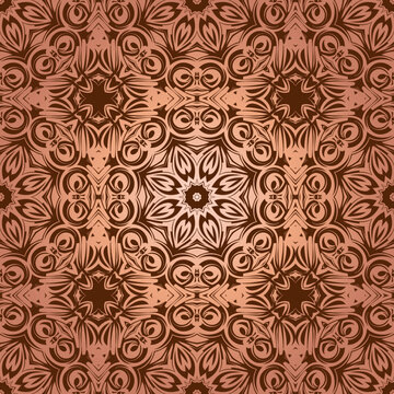 Seamless pattern with mandala ornament. Traditional Arabic, Indian motifs. Great for fabric and textile. Vector