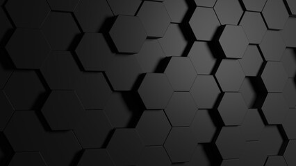 abstract hexagonal wall background 3D render illustration