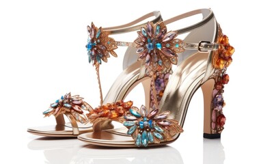 Embellished Euphoria heeled sandal pair.