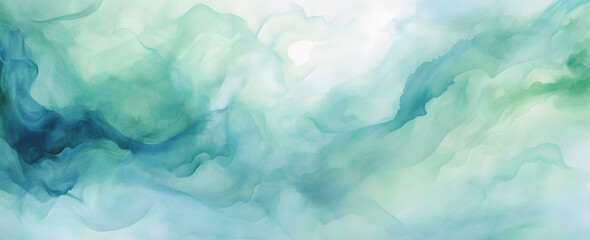 Watercolor turquoise paint background. Abstract turquoise texture