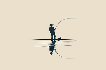 Elegant and unique fisherman logo.