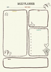 Notebook pages planning schedule timetable icons template daily planner