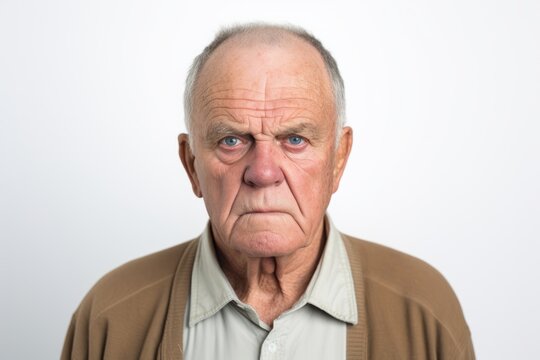 Portrait of an elderly man with a sad look on his face
