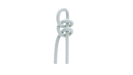 rope string with two half hitch knot 3D rendering	