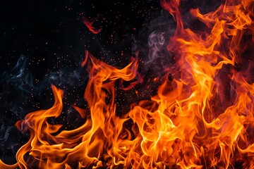 abstract fire flame on black background