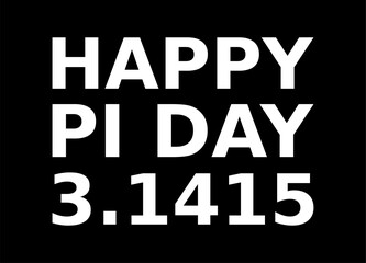 Happy Pi Day 31415 Simple Typography With Black Background