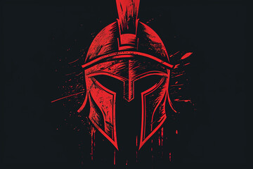 Elegant and unique warrior helmet logo.