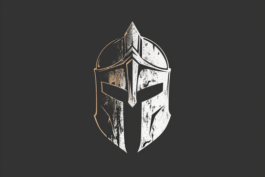Elegant and unique warrior helmet logo.