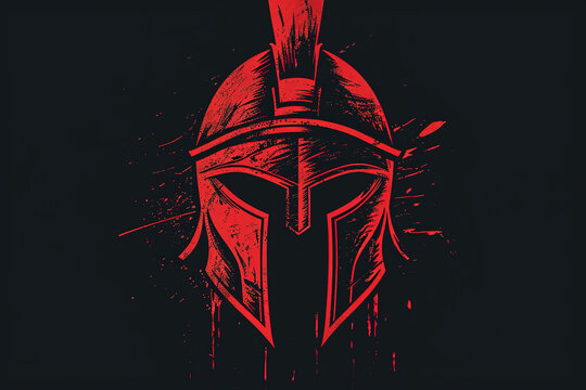 Elegant and unique warrior helmet logo.