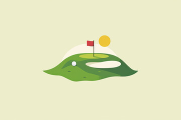 Elegant and unique golf logo.