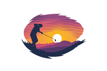 Elegant and unique golf logo.