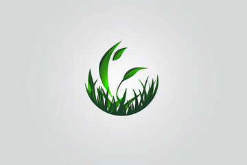 Obraz premium Elegant and unique grass logo.