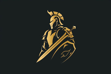 Elegant and unique warrior defender logo. - obrazy, fototapety, plakaty
