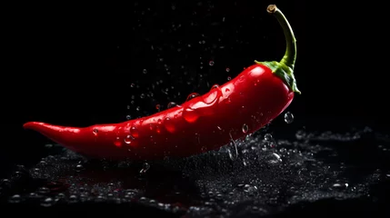 Fototapete Rund Fresh hot red chili pepper © Cybonad