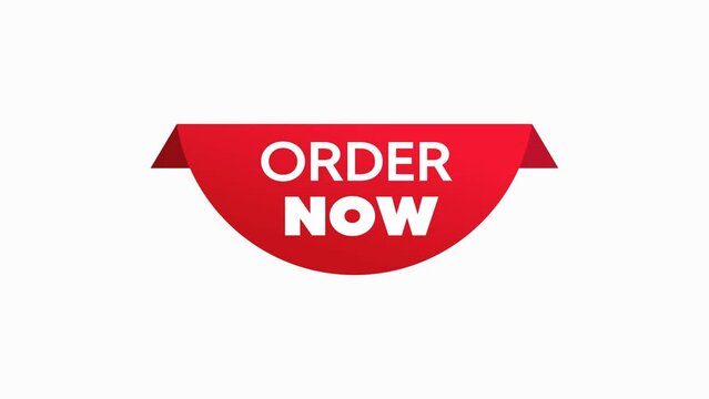 Label animation Order now, label animation	