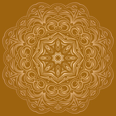 Fototapeta na wymiar Circular pattern in form of mandala for Henna, Mehndi, tattoo, decoration. vector illustration.