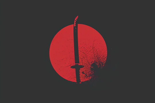 Modern and stylish katana logo.
