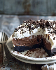 Mississippi's Mud cake. Delicious and healthy cake with dates, cashews and coconut milk. A creamy dessert from America. 