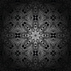 Vector mandala seamless pattern Circular pattern in form of mandala sacred geometry. Decorative ornament in ethnic oriental style. Coloring book page