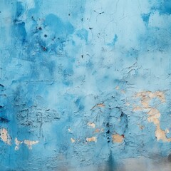 Obraz premium Blue paint concrete stone texture for background in summer wallpaper. Cement and sand wall vintage - Generative AI