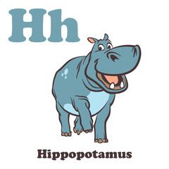 Hippopotamus Alphabet Cartoon Character For Kids