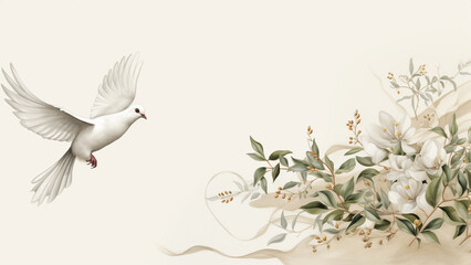 Obraz premium Dove flying in search of freedom for Easter 