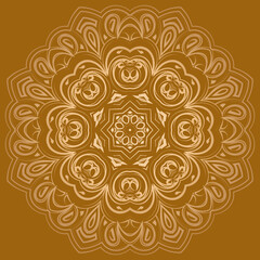 Fototapeta na wymiar Circular pattern in form of mandala for Henna, Mehndi, tattoo, decoration. vector illustration.