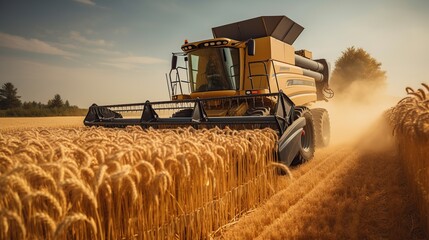 Fototapeta premium Harvest modern wheat in summer