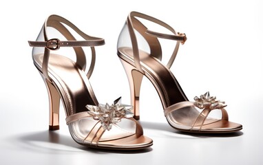 Lustrous Luxe heeled sandal pair.