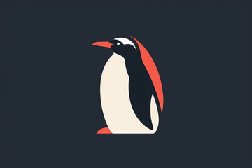 Modern and stylish penguin logo.