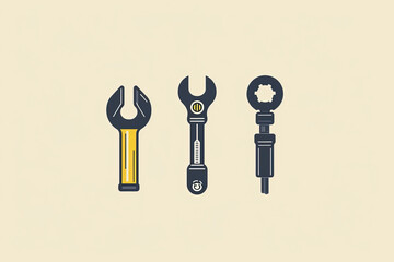 Modern and stylish logo of plumbing tools.