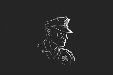 Modern and stylish policeman logo.