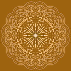Circular pattern in form of mandala for Henna, Mehndi, tattoo, decoration. Outline doodle hand draw vector illustration.