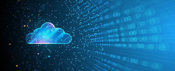 Naklejka premium Modern cloud technology. Integrated digital web concept background