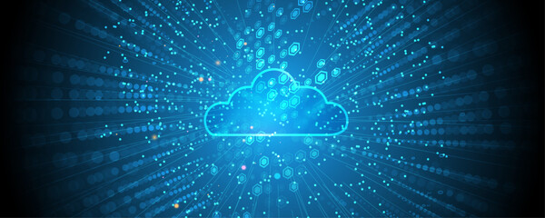 Modern cloud technology. Integrated digital web concept background