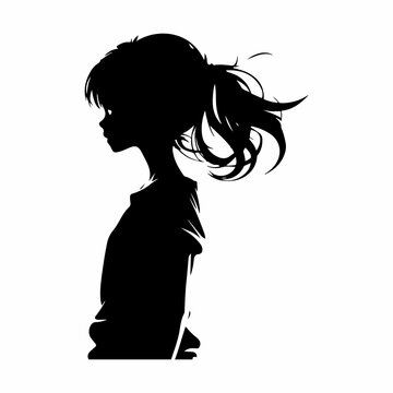 recommend clip art: cute anime girl outline drawing illustration