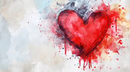 Happy Valentines day watercolor