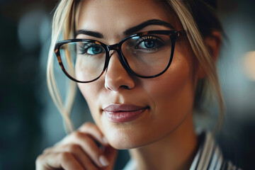 A Woman Wearing Glasses