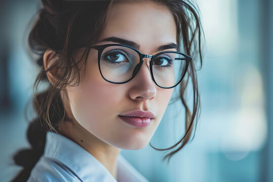 A Woman Wearing Glasses