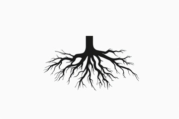 Beautiful and stylish tree with roots logo.