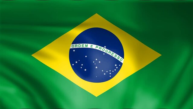 Animation Flag. Flag  of Brasil waving. 4K Ultra HD 3840x2160. Country Flag Looping