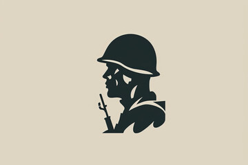 Beautiful and stylish soldier logo. - obrazy, fototapety, plakaty