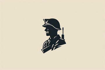 Beautiful and stylish soldier logo.