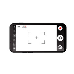 Mobile phone screen with camera viewfinder. Smartphone with focusing screen background. illustration