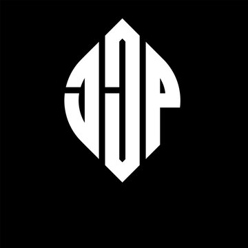 JJP circle letter logo design with circle and ellipse shape. JJP ellipse letters with typographic style. The three initials form a circle logo. JJP circle emblem abstract monogram letter mark vector.