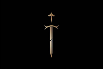 Beautiful and stylish sword logo.