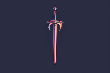 Beautiful and stylish sword logo.