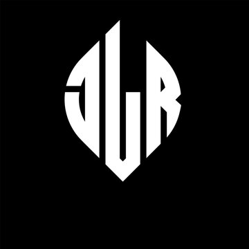 JLR circle letter logo design with circle and ellipse shape. JLR ellipse letters with typographic style. The three initials form a circle logo. JLR circle emblem abstract monogram letter mark vector.