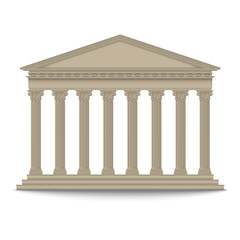 Roman/Greek pantheon with Corinthian columns, high detailed