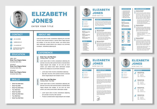 Modern Resume Layout With Turquoise Accents